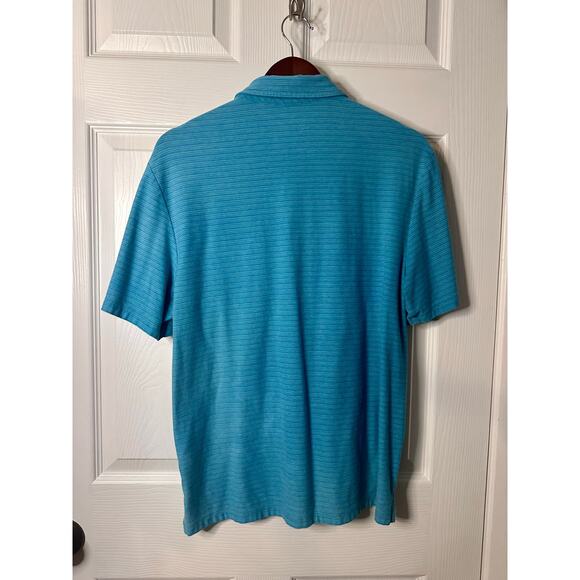 Vineyard Vines Edgartown Polo Shirt Mens Size Medium Blue Stripe SS Pima Cotton - Picture 5 of 5